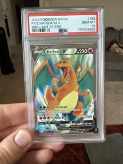 Charizard V PSA 10 Full Art 153/172 Swsh09: Brilliant Stars Pokemon TCG Holo - Image 1
