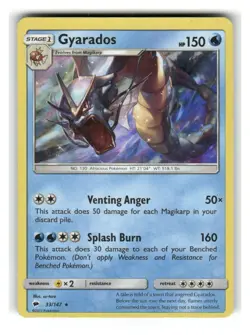 Gyarados 33/147 Holo Rare Burning Shadows Pokemon Holo Lightly Played - Image 1