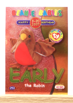 TY Beanie Babies BBOC Card - Series 2 Birthday (Green) Early the Robin - Image 1