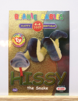 TY Beanie Babies BBOC Card - Series 2 Birthday (Green) Hissy the Snake - Image 1