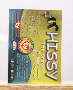 TY Beanie Babies BBOC Card - Series 2 Birthday (Green) Hissy the Snake - Image 2