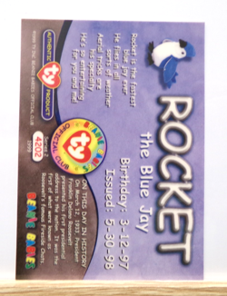 TY Beanie Babies BBOC Card - Series 2 Birthday (Green) Rocket the Blue Jay - Image 2