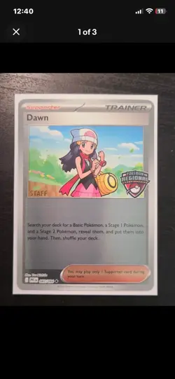 Pokemon Regional Championship Dawn *Staff* Promo Card - Image 1