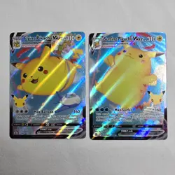 Flying Pikachu VMAX 007/025 & Surfing Pikachu VMAX 009/025 NM Pokemon Cards - Image 1