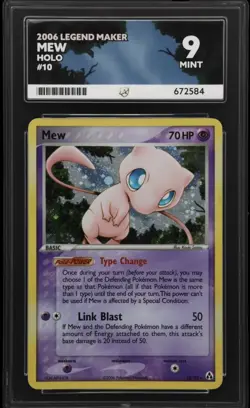 ACE 9 Mew 10/92 EX Legend Maker Pokemon Card Holo MINT *LOW POP* (RegradeU) - Image 1