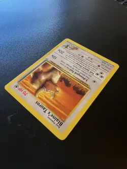 Blaine’s Tauros 64/132 Gym Heroes Unlimited 2000 Pokemon Card Common LP - Image 5