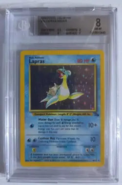 1999 Fossil 1st Edition 10 Lapras Holo R BGS 8 Graded Pokemon Cards - Image 1