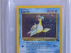 1999 Fossil 1st Edition 10 Lapras Holo R BGS 8 Graded Pokemon Cards - Image 3