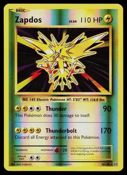 Pokemon Card - Zapdos Evolutions 42/108 Holo Reverse Rare 2016 - Image 1