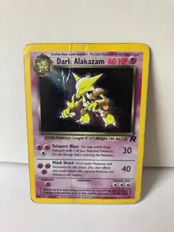 Dark Alakazam 1/82 Team Rocket Holo Rare Pokemon Card WOTC 2000 HP/DMG - Image 1