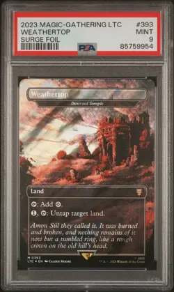 PSA 9 MTG LTC Lord Of The Rings Weathertop Surge Foil 0393 Deserted Temple - Image 1