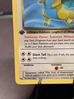 Pokemon TCG 1st Edition Dark Dragonite 22/82 Team Rocket Non Holo Rare WOTC VTG - Image 5