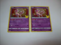 x2 2021 Pokemon Mew Holo #011/025 Sword & Shield Celebrations NM Free Shipping - Image 2