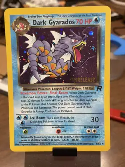 Pokemon TCG Dark Gyarados Holo Rare 8/82 Prerelease Holo 2000 Promo Unused - Image 1