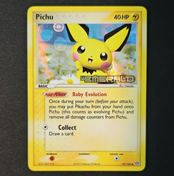 Pokemon Pichu 59/106 Emerald Reverse Holo Common Basic 40HP English 2005 - Image 1