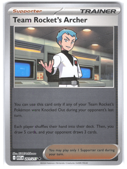Team Rocket's Archer 201/217 Reverse Holo Pokemon TCG Ascended Heroes - Image 1