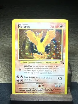 1999 Pokemon Fossil Moltres Holo 12/62 - Image 1