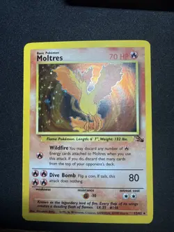 1999 Pokemon Fossil Moltres Holo 12/62 - Image 2