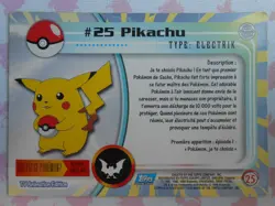 PIKACHU #25 - TOPPS TV ANIMATION EDITION 1999 - CARTE POKEMON - TRES BON ETAT - Image 4