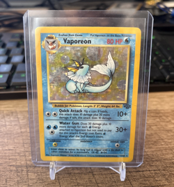 Pokemon TCG Vaporeon Jungle 12/64 Holo Unlimited Holo Rare - Image 1