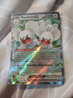 Pokemon New Sealed FA Holo Maushold EX 155/182 ** Paradox Rift Dbl Rare English - Image 1