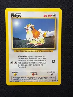 Pidgey 57/102 MP - Pokemon TCG Original Series Base Set BS Shadow Common Regular - Image 1
