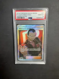 Pokemon TCG PSA 10 - Giovanni's Exile 67/68 - Hidden Fates Rocket- Gem Mint 10 - Image 1