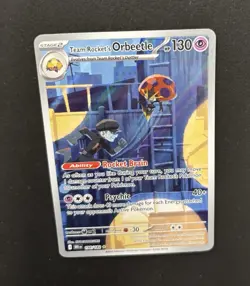 Pokemon Team Rocket's Orbeetle Illustration Rare Holo Sv10 198/182 130 HP - Image 1