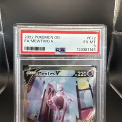 2022 Pokemon Go Mewtwo V #072 Full Art EN Graded PSA 6 - Image 2