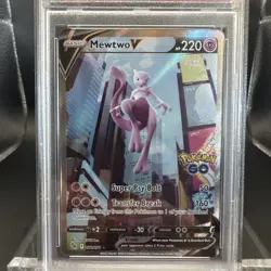 2022 Pokemon Go Mewtwo V #072 Full Art EN Graded PSA 6 - Image 3