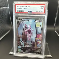 2022 Pokemon Go Mewtwo V #072 Full Art EN Graded PSA 6 - Image 5