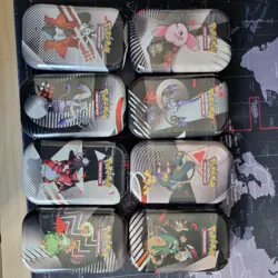 Pokemon TCG S&V Black Bolt & White Flare Mini Tins x8 Full Set inhand ✅🚘 - Image 1