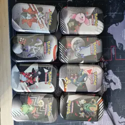 Pokemon TCG S&V Black Bolt & White Flare Mini Tins x8 Full Set inhand ✅🚘 - Image 2