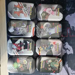Pokemon TCG S&V Black Bolt & White Flare Mini Tins x8 Full Set inhand ✅🚘 - Image 3