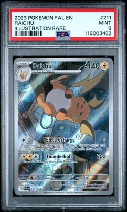 2023 POKEMON PAL EN-PALDEA EVOLVED ILLUSTRATION RARE #211 RAICHU PSA 9 - Image 1
