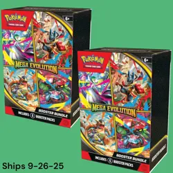 (PRESALE) Lot 2x Sealed‼ Pokemon TCG Mega Evolution Booster Bundle - Image 1