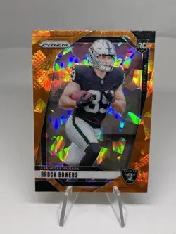 2024 Panini Prizm Rookies Orange Ice Prizm Brock Bowers #315 Raiders Card READ - Image 1