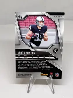 2024 Panini Prizm Rookies Orange Ice Prizm Brock Bowers #315 Raiders Card READ - Image 2