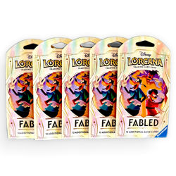 Disney Lorcana TCG Fabled Sleeved Booster Pack x5 Collectible New - Image 1