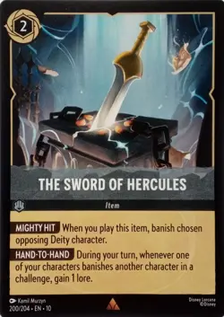 200/204 THE SWORD OF HERCULES EN10 RARE DISNEY LORCANA CARD - Image 1