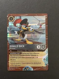 Disney Lorcana TCG Azurite Sea Donald Duck Buccaneer 15 / P3 Super Rare DCL - Image 1