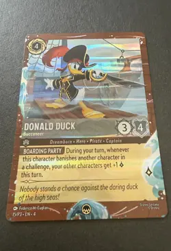 Disney Lorcana TCG Azurite Sea Donald Duck Buccaneer 15 / P3 Super Rare DCL - Image 3