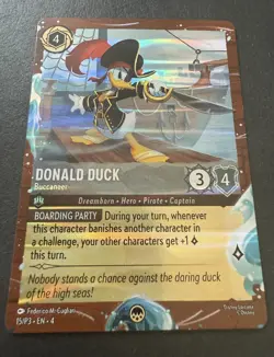 Disney Lorcana TCG Azurite Sea Donald Duck Buccaneer 15 / P3 Super Rare DCL - Image 4