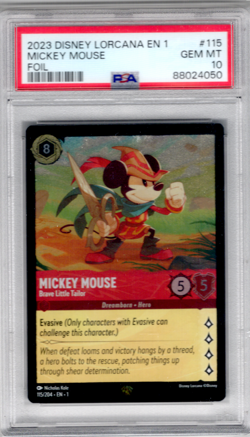Disney Lorcana First Chapter Mickey Mouse Foil 115/204 PSA 10 - Image 1