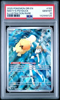 Pokemon TCG Misty's Psyduck 193/182 Destined Rivals Illustration Rare PSA 10 - Image 1