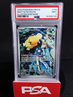 Pokemon TCG Destined Rivals: Misty's Psyduck Card 193/182 PSA 9 - Image 1