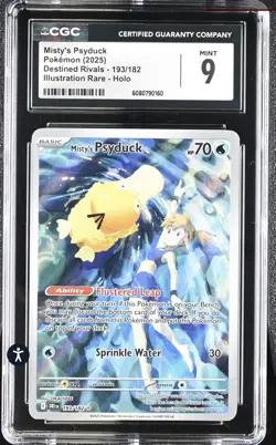 Pokemon TCG Misty's Psyduck 193/182 Sv10 Destined Rivals IR Holo CGC 9 MINT - Image 2