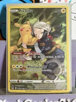 Pokemon Pikachu Ultra Rare Holo Lost Origin TG05/TG30 60 HP Card - Image 1