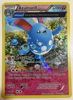 Azumarill 104/160 reverse holo XY Primal Clash Pokemon Card NM - Image 1
