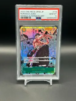 PSA 10 Roronoa Zoro OP06-118 SEC Comic Parallel Manga Japanese ONE PIECE Card - Image 1